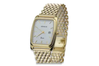 Reloj de hombre amarillo 14k 585 oro Geneve mw001ydw&mbw005y