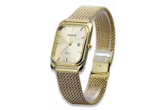 Amarillo 14k 585 hombres de oro Lady Geneve reloj mw001ydy curvaw0021y-f