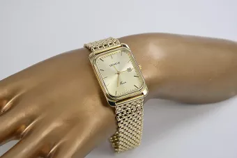 Amarillo reloj de oro de 14k hombres con pulsera Geneve mw001ydemw004y