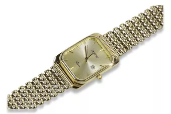 Мъжки часовник от жълто 14k злато с гривна Geneve mw001ydy&mbw004y20cm