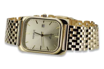 Gold men's watch Geneve ★ zlotychlopak.pl ★ Gold purity 585 333 Low Price!