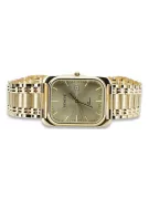 Reloj Masculino Rectangular de Oro 14k, Cuarzo Italiano