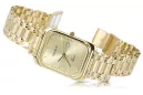 14k Gold Rectangular Men's Watch, Italian Quartz