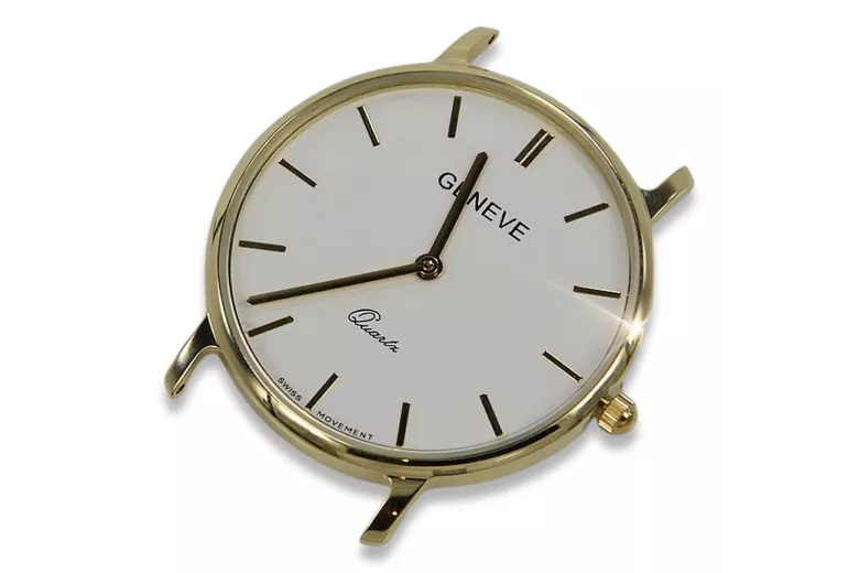 Gelbe Herrenuhr aus 14 Karat Gold Geneve mw004y