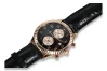 Rosa rusa 14k 585 oro reloj Geneve para hombre mw007r