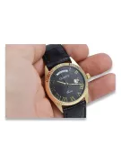 14k Gold Men's Watch, Black Dial, Quartz, 41mm