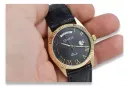 14k Gold Men's Watch, Black Dial, Quartz, 41mm