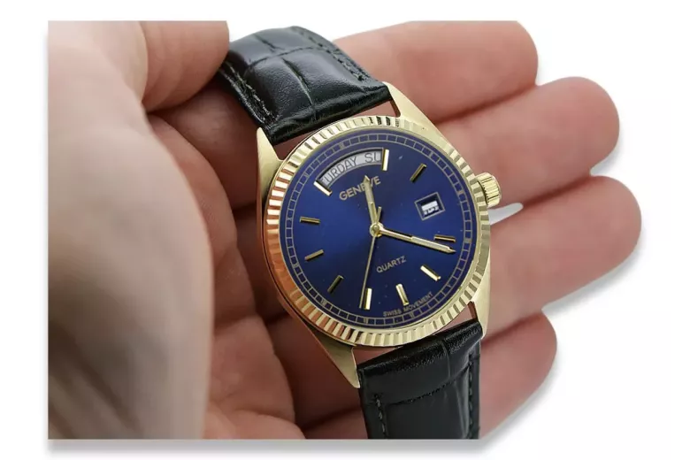 Reloj para hombres de oro Geneve ★ https://zlotychlopak.pl/es/ ★ Pureza de oro 585 333 Precio bajo!