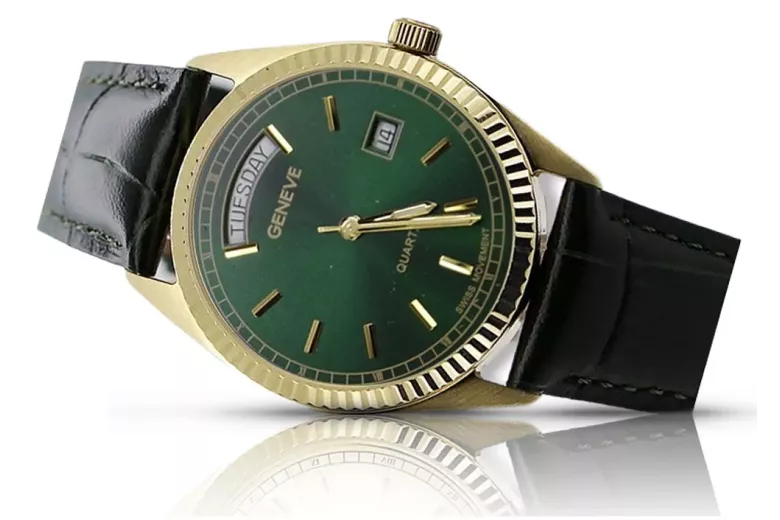 Reloj para hombres de oro Geneve ★ https://zlotychlopak.pl/es/ ★ Pureza de oro 585 333 Precio bajo!