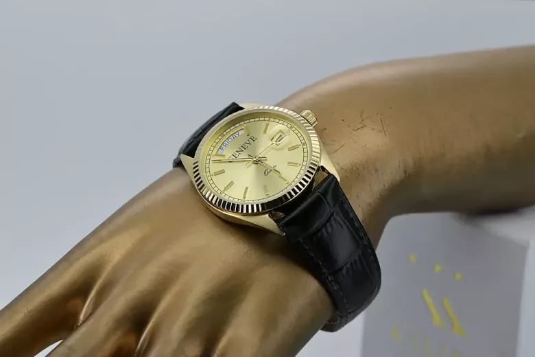 Reloj para hombres de oro Geneve ★ https://zlotychlopak.pl/es/ ★ Pureza de oro 585 333 Precio bajo!