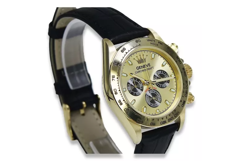 Reloj para hombres de oro Geneve ★ https://zlotychlopak.pl/es/ ★ Pureza de oro 585 333 Precio bajo!