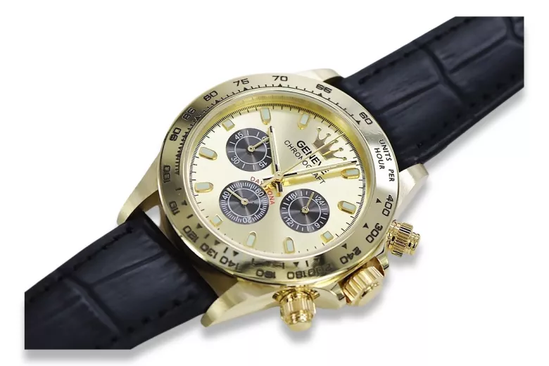 Reloj para hombres de oro Geneve ★ https://zlotychlopak.pl/es/ ★ Pureza de oro 585 333 Precio bajo!