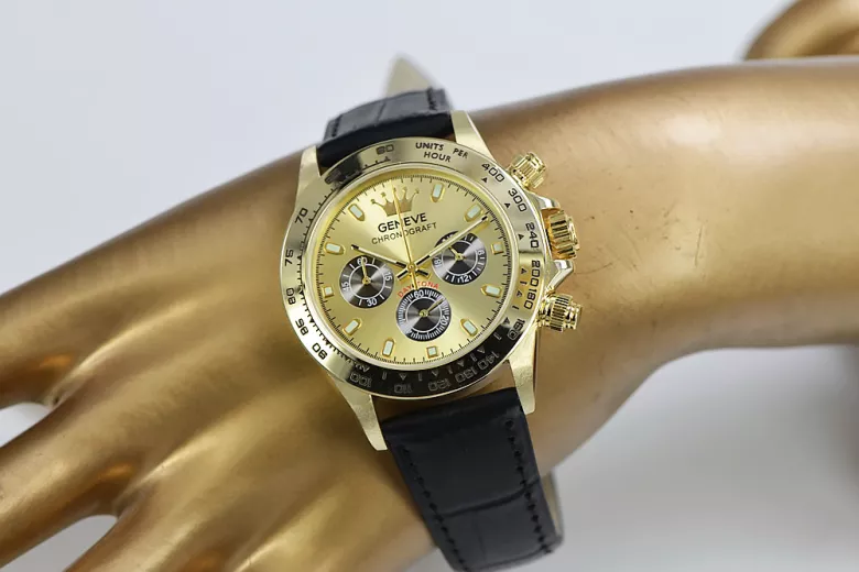 Gold men's watch Geneve ★ https://zlotychlopak.pl/ru/ ★ Золотая чистота 585 333 Низкая Цена!