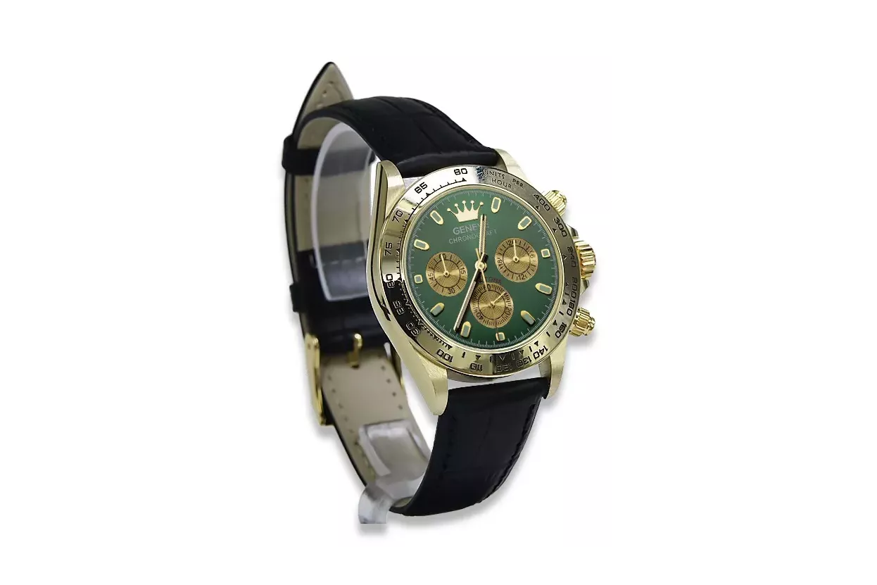 Gold men's watch Geneve ★ zlotychlopak.pl ★ Gold purity 585 333 Low Price!