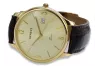 Montre genevoise italienne en or jaune 14 carats pour hommes mw017ydy