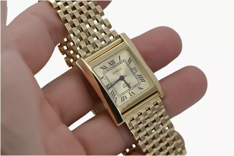 Reloj para hombres de oro Geneve ★ https://zlotychlopak.pl/es/ ★ Pureza de oro 585 333 Precio bajo!