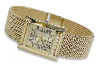 Złoty zegarek 14k 585 damski z bransoletą Geneve mw009y&mbw014y-f