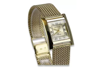 Montre femme en or jaune 14k montre Geneve bracelet mw009y enceintembw014y-f