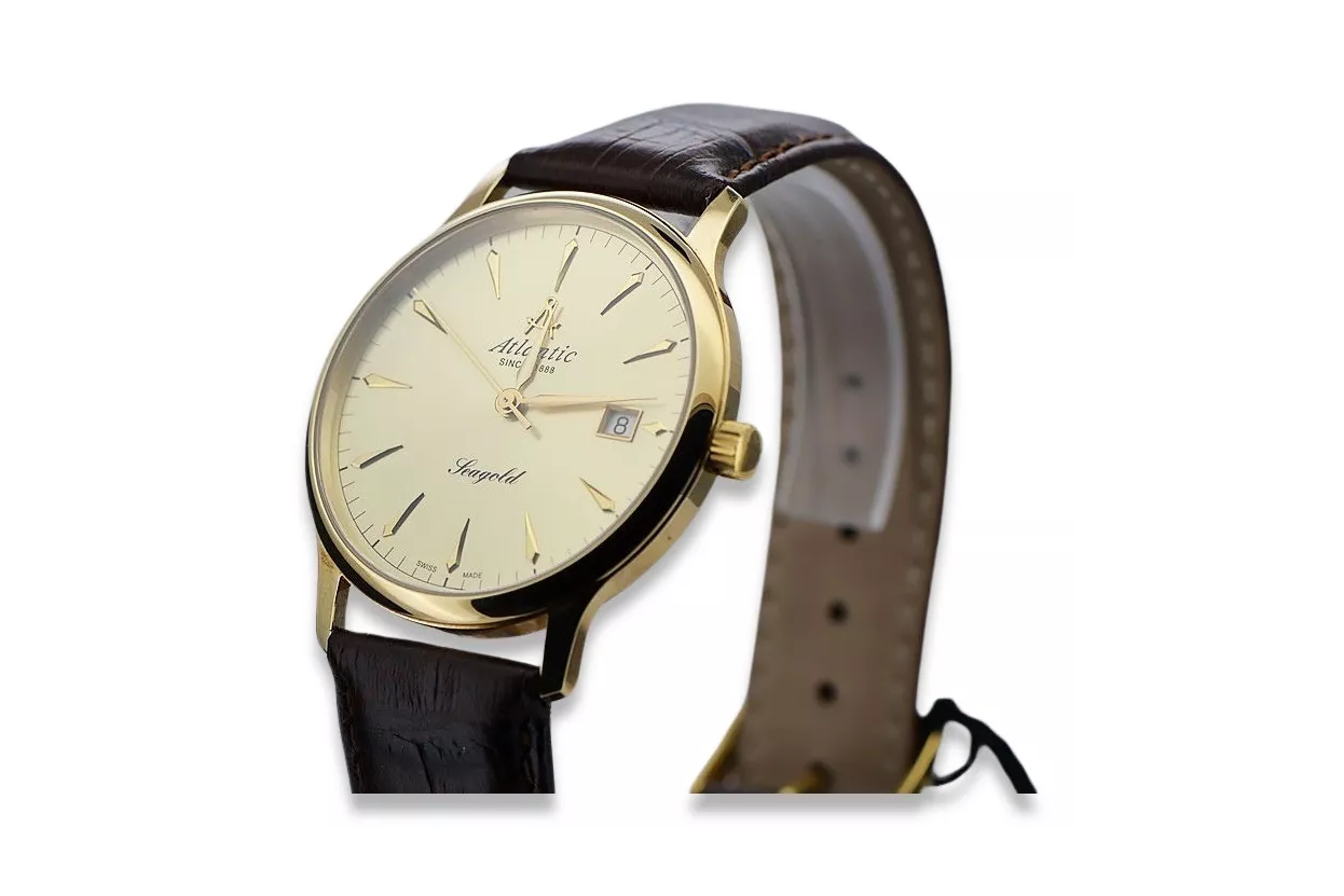 Reloj Atlantic mw003y para hombre en oro amarillo 585 de 14 quilates