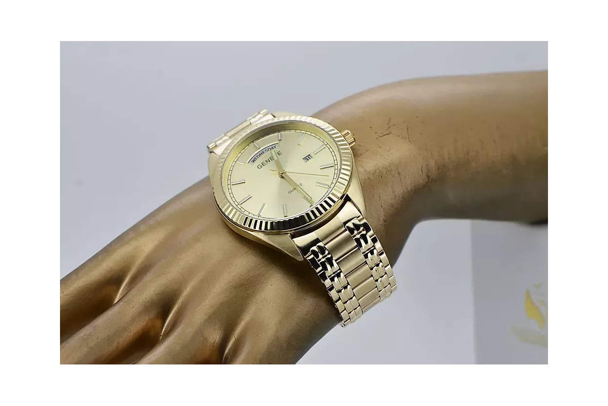 Gold men's watch Geneve ★ https://zlotychlopak.pl/ru/ ★ Золотая чистота 585 333 Низкая Цена!