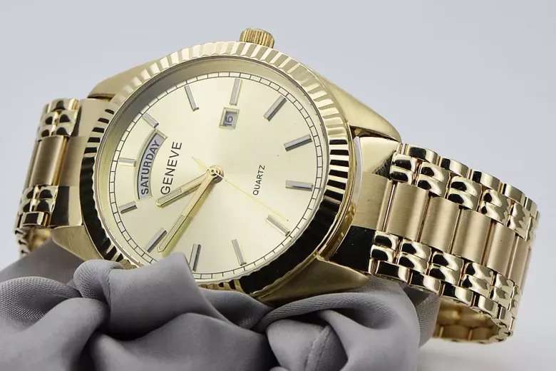 Gold men's watch Geneve ★ https://zlotychlopak.pl/ru/ ★ Золотая чистота 585 333 Низкая Цена!