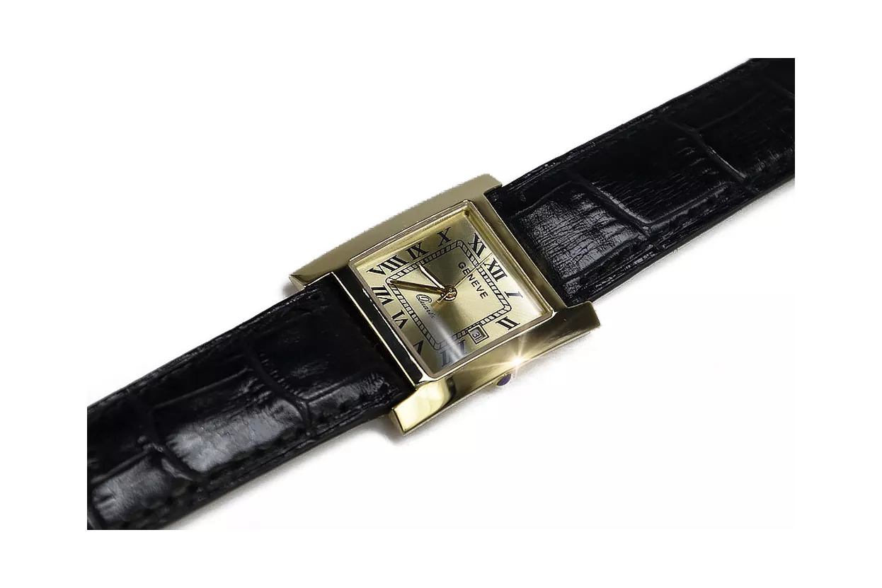 Vintage rose 14k gold 585 men's Geneve watch mw009r