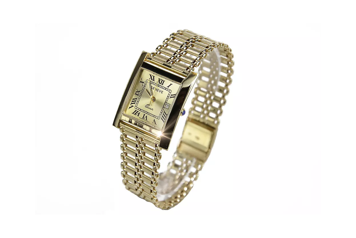 Reloj de oro para hombre Geneve ★ zlotychlopak.pl ★ Pureza de oro 585 333 Precio bajo!