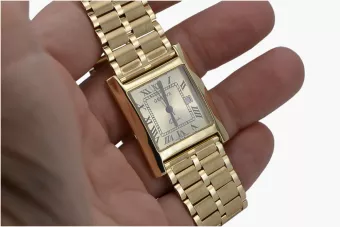 Італійський жовтий 14k золотий чоловічий годинник Geneve наручний годинник mw009y&mbw007y