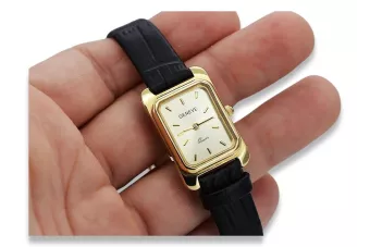 Italienisch gelb 14 Karat Gold Damenuhr Geneve Lady Geschenk lw023y