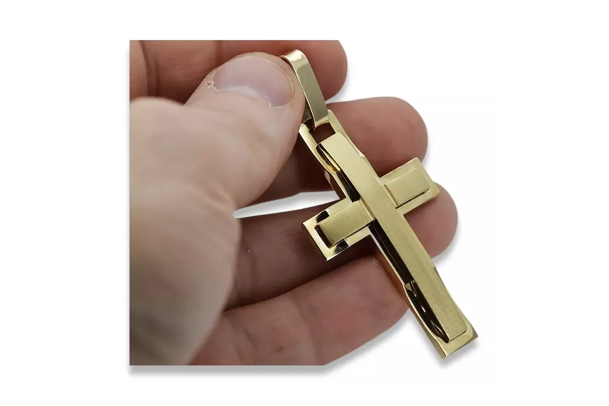 Golden Catholic Cross ★ russiangold.com ★ Gold 585 333 Niedriger Preis