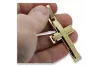 Yellow 14k solid gold Catholic cross pendant ctc031y