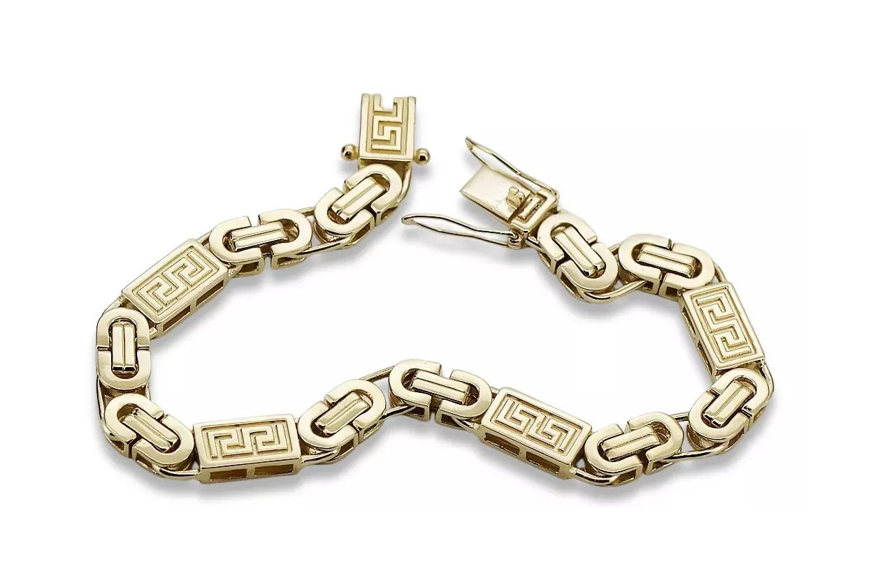 Yellow 14k 585 gold Bizantine greek bracelet cb050y