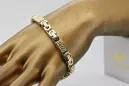 Amarillo 14k 585 oro Bizantine greek pulsera cb050y