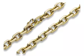 Amarillo italiano oro de 14k Cadena de corte de diamante ancla cc003y