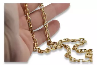 Italian yellow 14k gold Anchor diamond cut chain cc003y