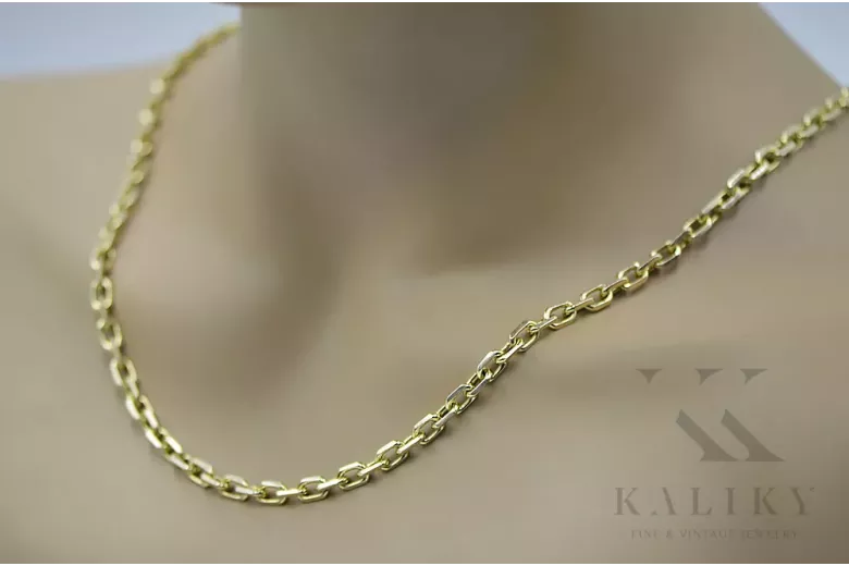 Italienische Ankerkette aus 14 Karat Gelbgold mit Diamantschliff, cc003y