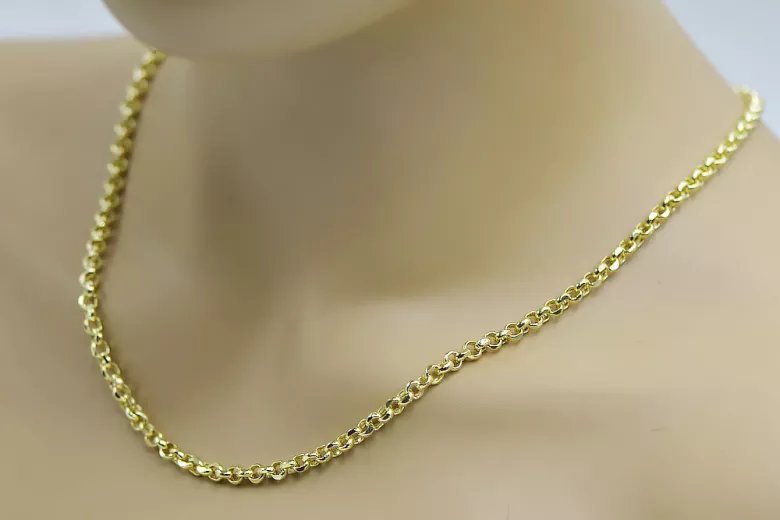 Italienische Ankerkette aus 14 Karat Gelbgold mit Diamantschliff, cc003y