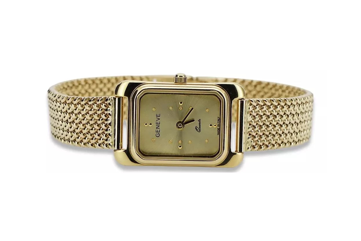 Gold men's watch Geneve ★ zlotychlopak.pl ★ Gold purity 585 333 Low Price!