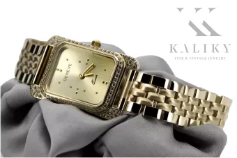 Желтые наручные часы Lady Geneve из 14-каратного золота 585 пробы lw054ydg&lbw008y