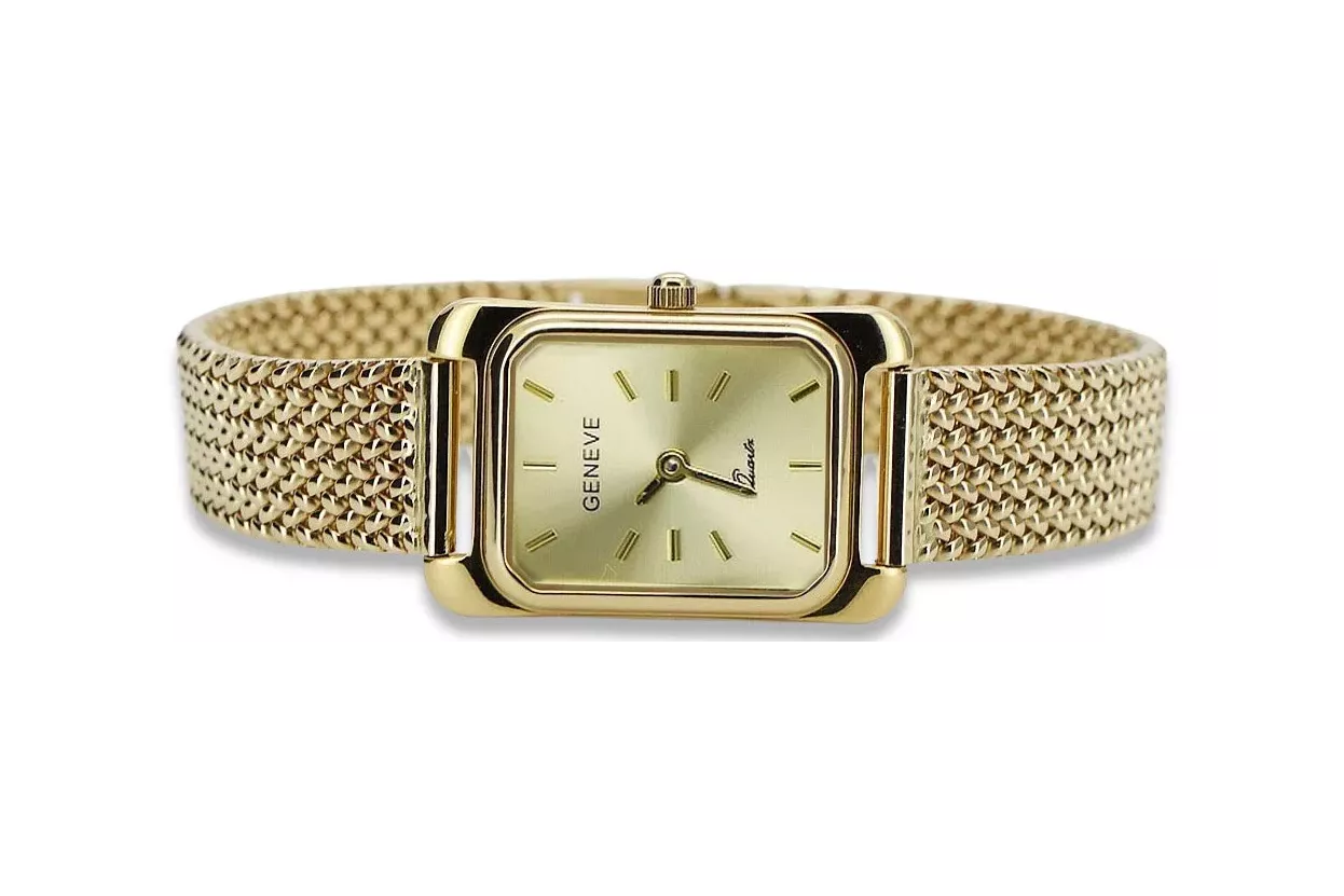 Gold men's watch Geneve ★ zlotychlopak.pl ★ Gold purity 585 333 Low Price!