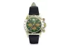 Reloj Geneve de oro amarillo de 14k 585 para hombre estilo Rolex con esfera verde mw014ydgr