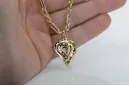 14k gold Mother of God medallion & Corda Figaro chain pm017yM&cc004y