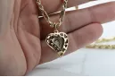 Mother of God virgin Mary 14k gold pendant & Corda Figaro chain pm017yM&cc004y45