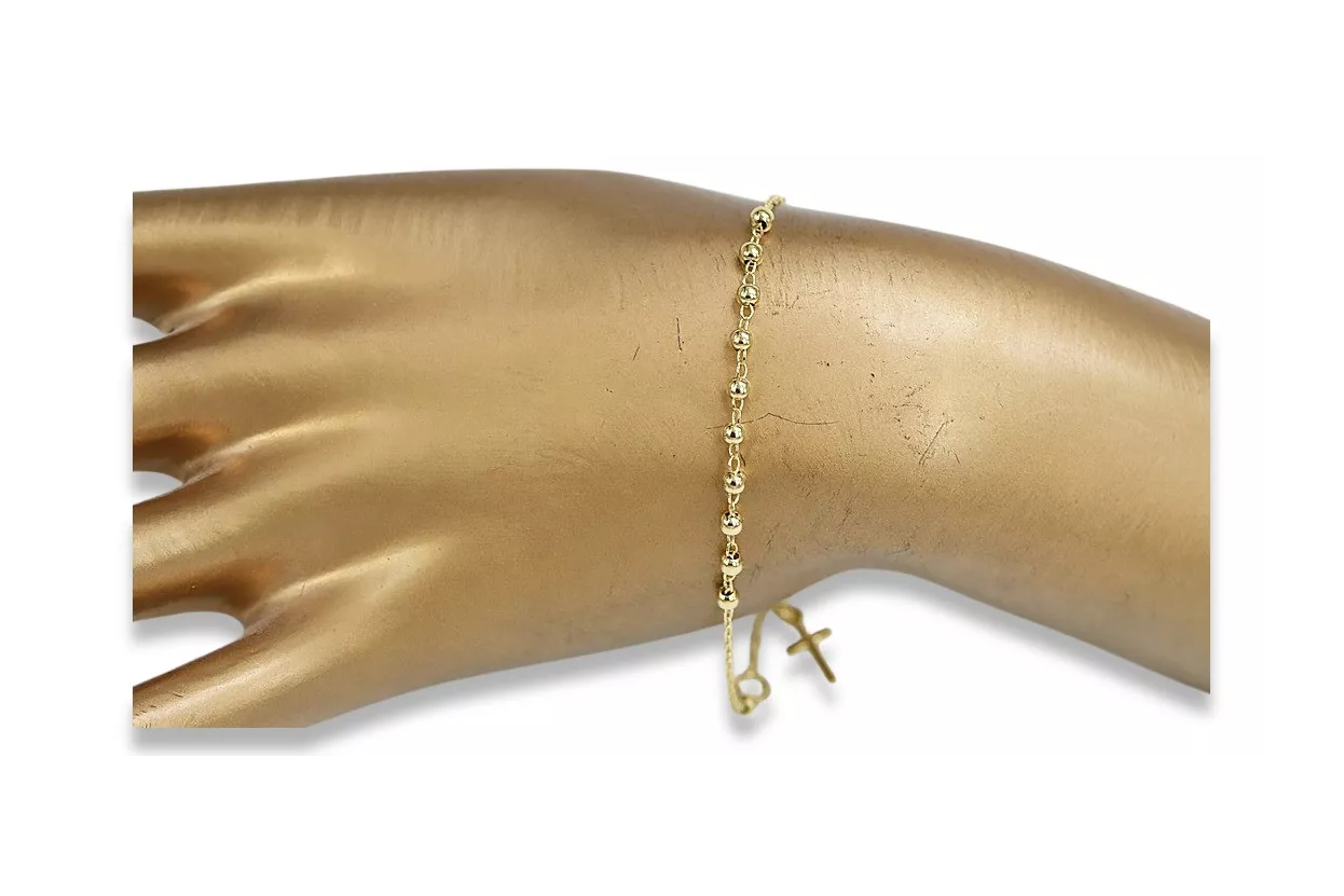 Yellow rose gold rosary bracelet★ russiangold.com ★ Gold 585 333 Low price