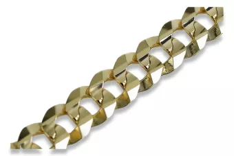 Oro amarillo de 14k Gourmette Excelente pulsera de corte diamante cb099y