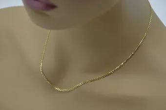 Yellow 14k gold Gourmette Excellent Cuban Link chain cc099y