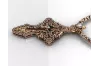 Rose 14k gold 585 orthodox Kreuz Anhänger mit Steinen cgoc002r