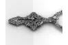 Weiß 14k Gold orthodox Kreuz Anhänger mit Steinen cgoc002w