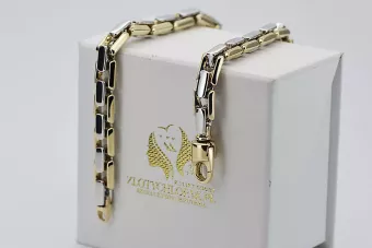 Italian yellow Unique 14k 585 gold man's bracelet cb079yw