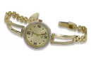 Yellow 14k gold lady round Geneve watch lw075ydy